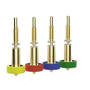 Revo compatible brass nozzle with integrated heatbreak and colour-coded silicone sock