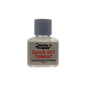 IckySticky Quick Set Cement 40ml fast-setting solvent cement with brush applicator for plastic models