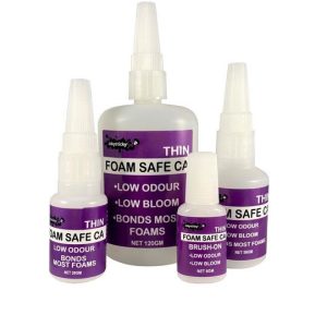IckySticky Thin Foam Safe CA glue in 20g 50g and 120g bottles for foam and clear parts