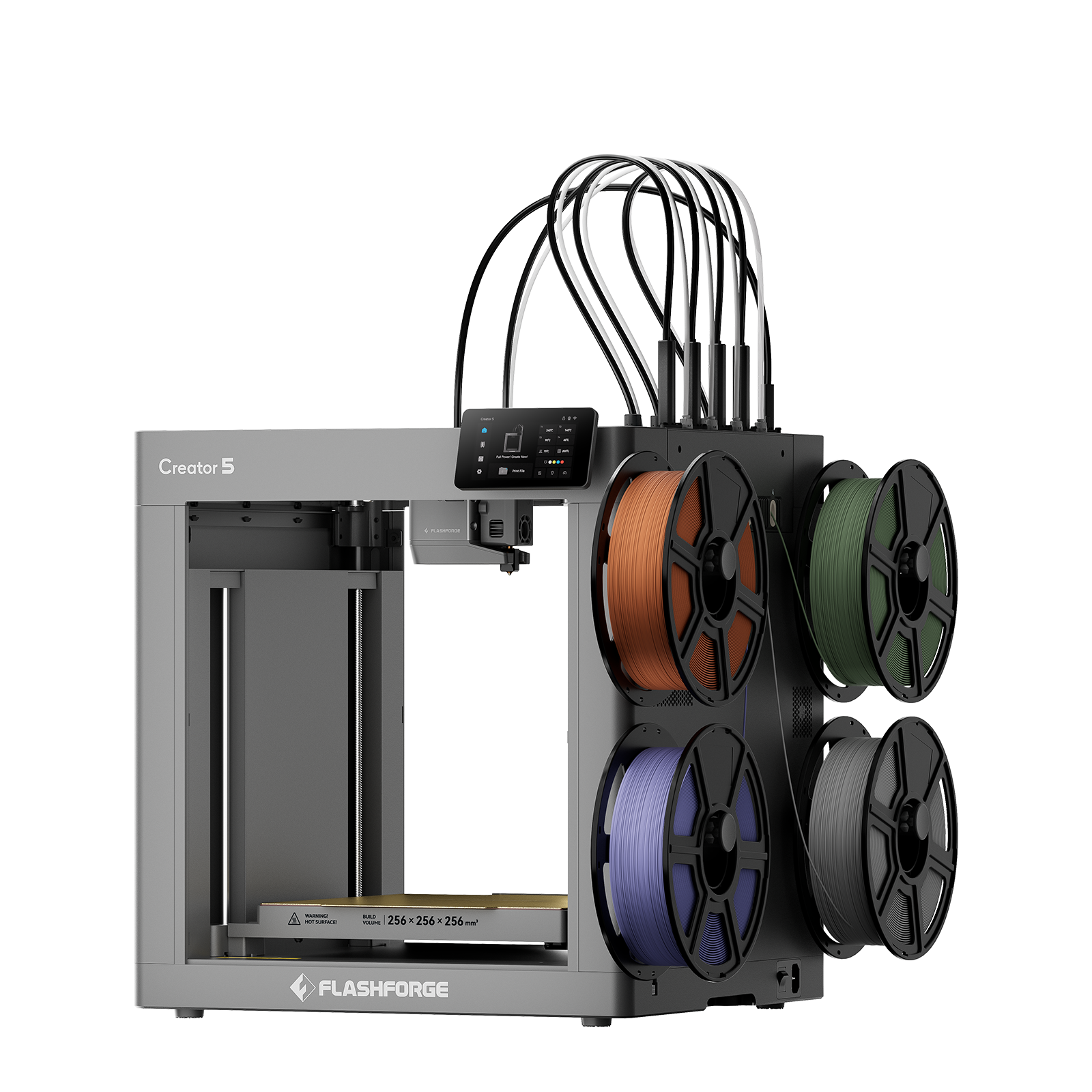 Flashforge Creator 5 open-frame 4-toolhead tool-changer 3D printer with FlashSwap system