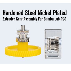 Extruder Gear Assembly for Bambu Lab P2S – Nickel Plated Hardened Steel
