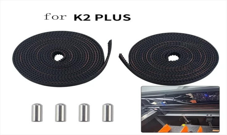 For Quick and Quality K2 Plus belt replacement, contact 3D Radical Prints