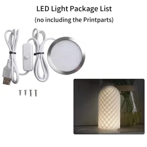 Hardware package for a 3D printed LED light model